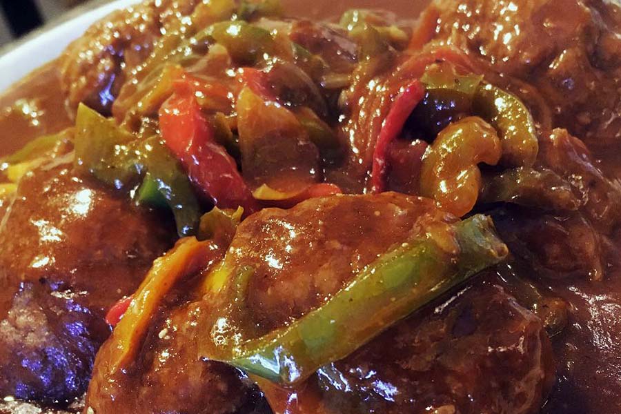 里芋とオクラの豚ミンチあんかけ